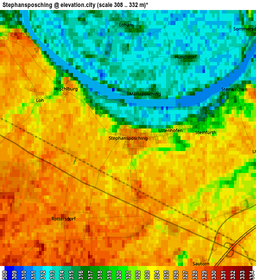 Stephansposching elevation map