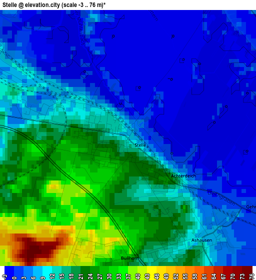 Stelle elevation map