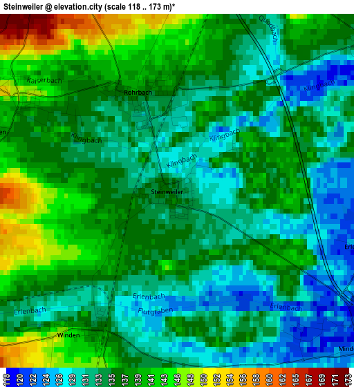 Steinweiler elevation map