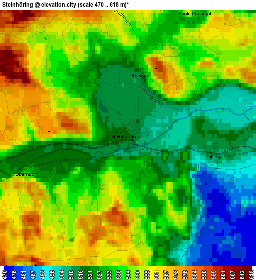 Steinhöring elevation map