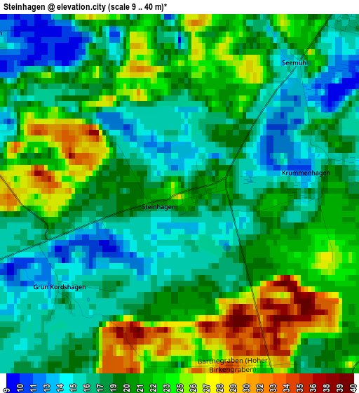 Steinhagen elevation map