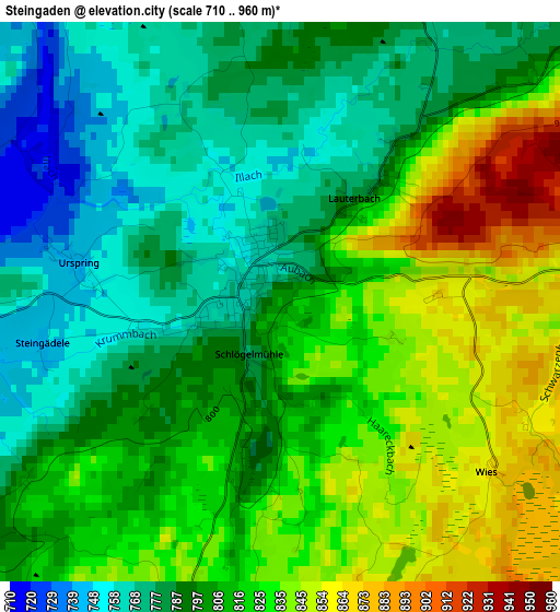 Steingaden elevation map