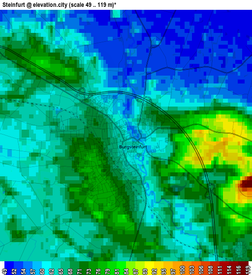 Steinfurt elevation map
