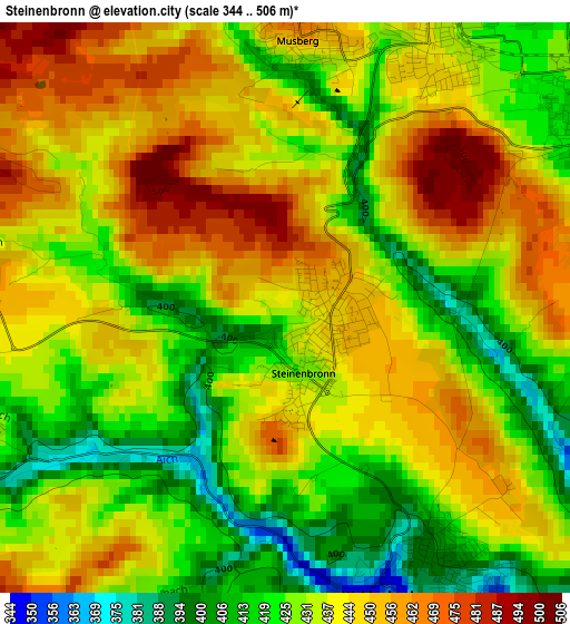 Steinenbronn elevation map