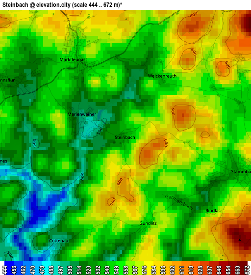 Steinbach elevation map