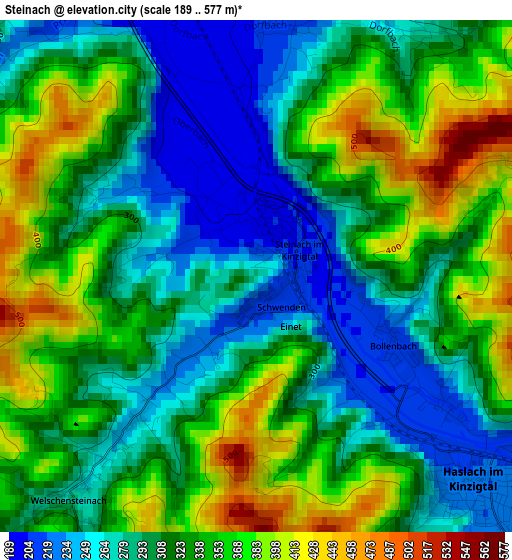 Steinach elevation map