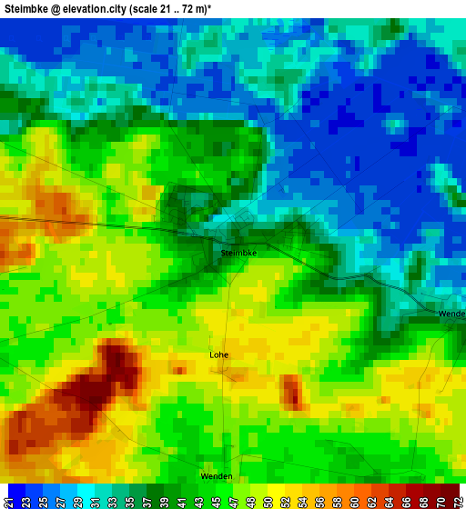 Steimbke elevation map