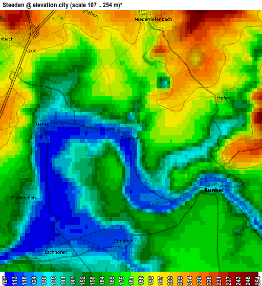 Steeden elevation map