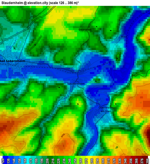 Staudernheim elevation map