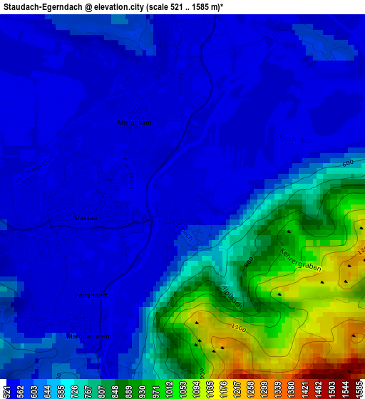 Staudach-Egerndach elevation map