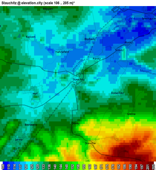 Stauchitz elevation map