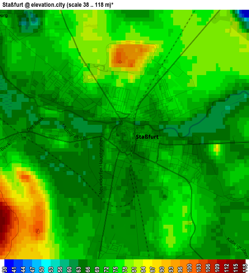 Staßfurt elevation map