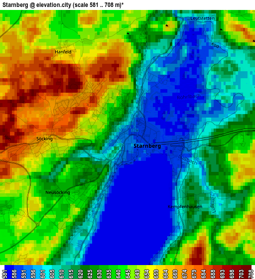 Starnberg elevation map