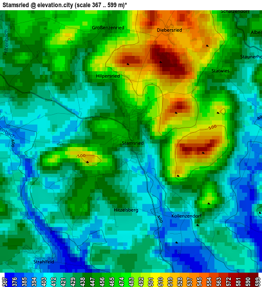 Stamsried elevation map