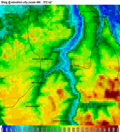 Staig elevation map