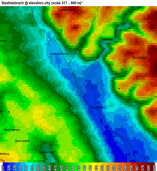 Stadtsteinach elevation map