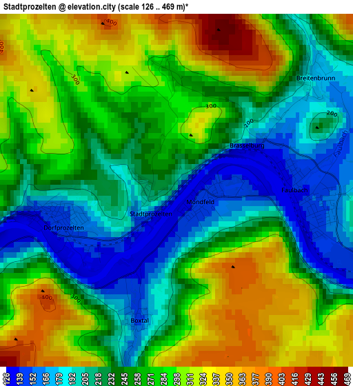 Stadtprozelten elevation map