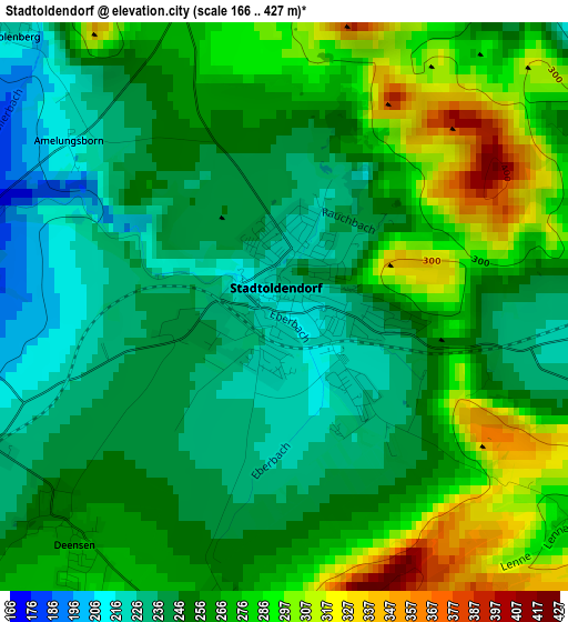 Stadtoldendorf elevation map