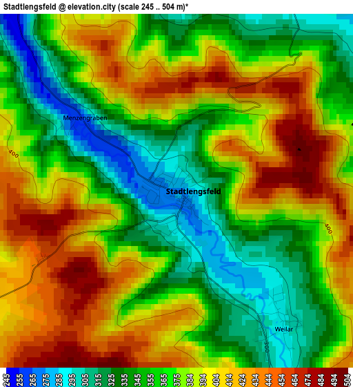 Stadtlengsfeld elevation map