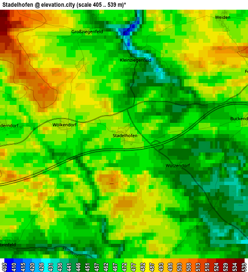 Stadelhofen elevation map