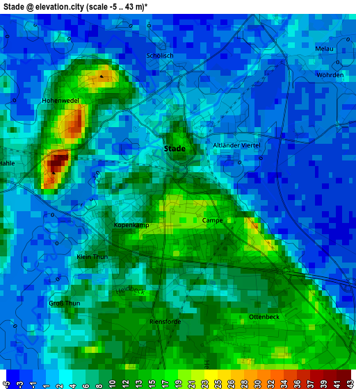 Stade elevation map