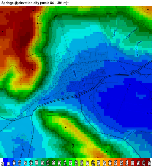 Springe elevation map