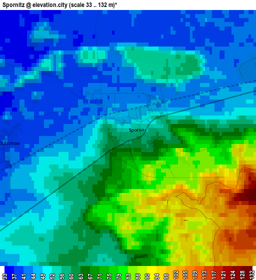 Spornitz elevation map