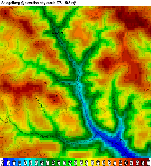 Spiegelberg elevation map