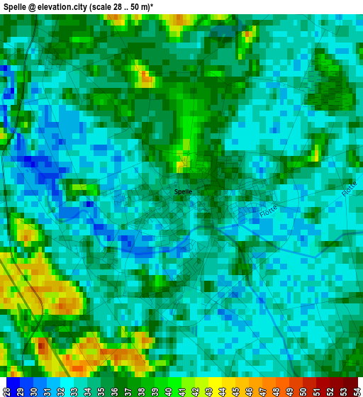 Spelle elevation map