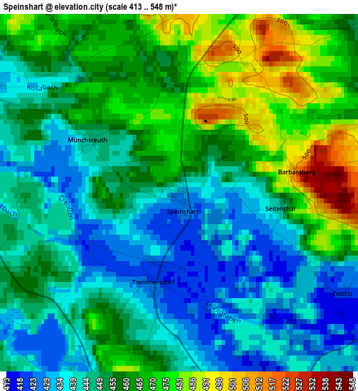 Speinshart elevation map