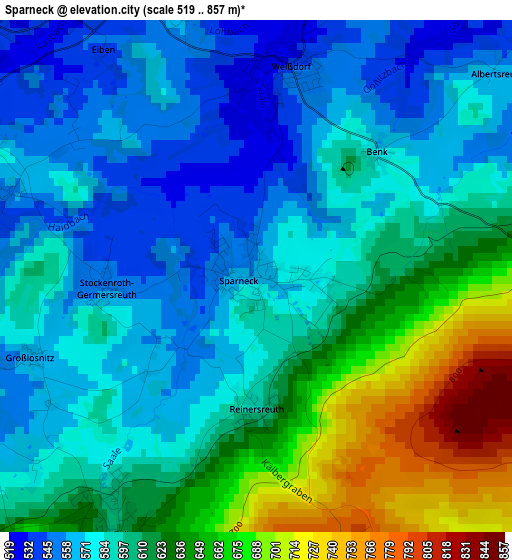 Sparneck elevation map