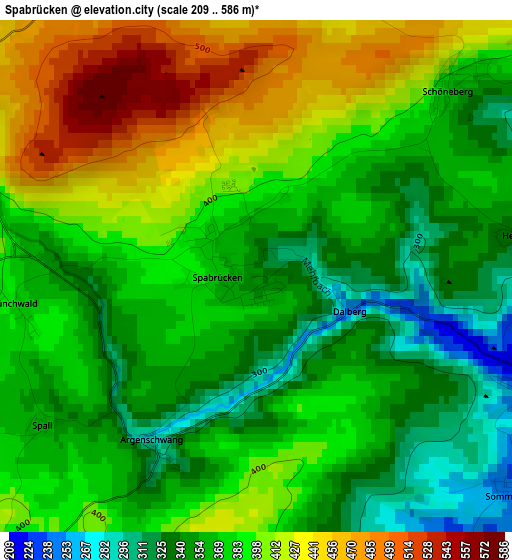 Spabrücken elevation map