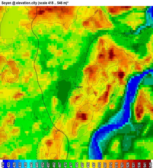 Soyen elevation map