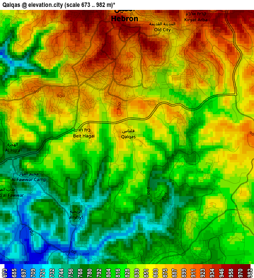Qalqas elevation map