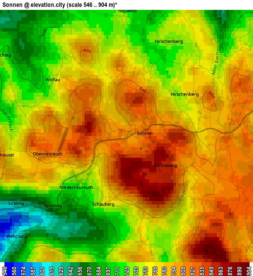 Sonnen elevation map