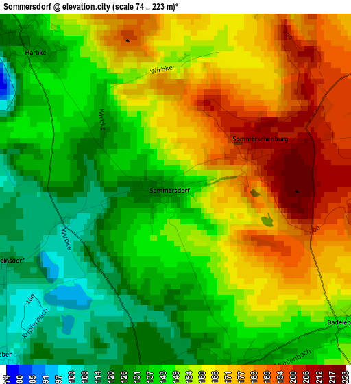 Sommersdorf elevation map