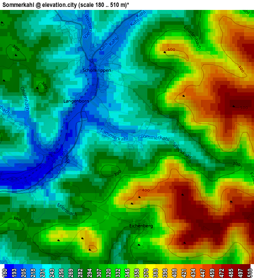 Sommerkahl elevation map