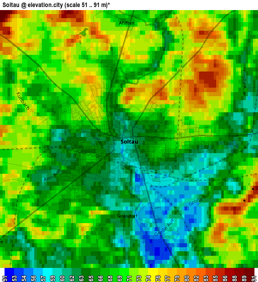 Soltau elevation map