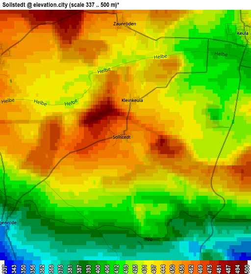 Sollstedt elevation map