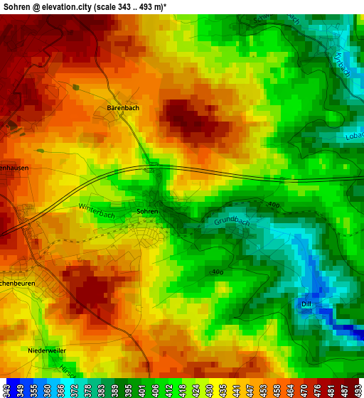 Sohren elevation map