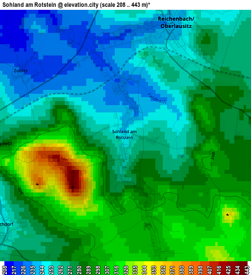 Sohland am Rotstein elevation map