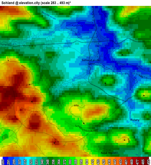 Sohland elevation map