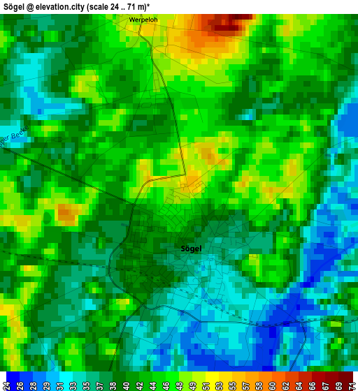 Sögel elevation map