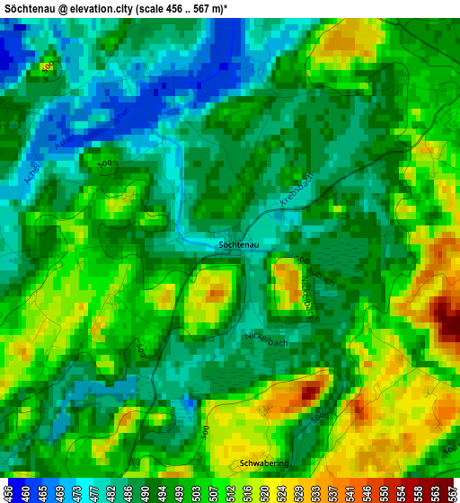 Söchtenau elevation map