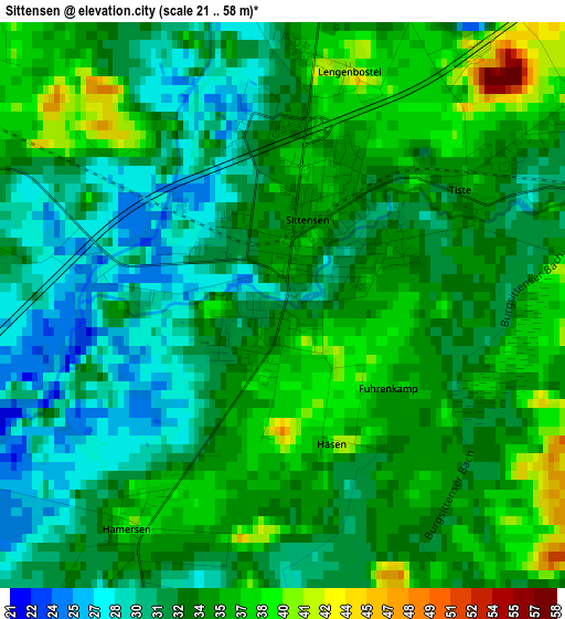 Sittensen elevation map