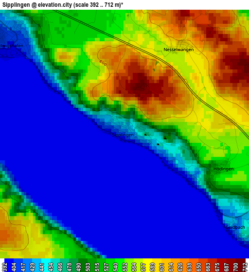 Sipplingen elevation map