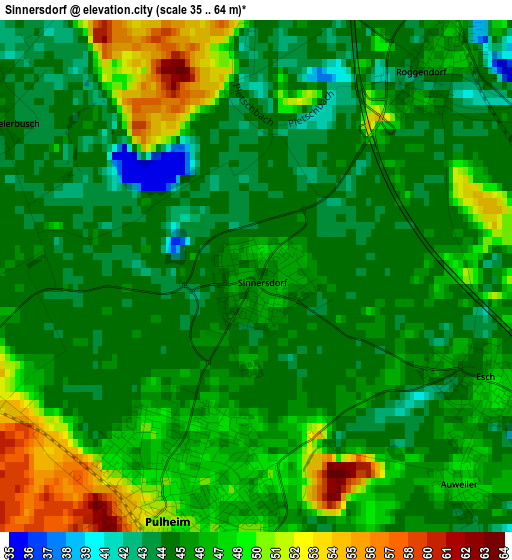 Sinnersdorf elevation map