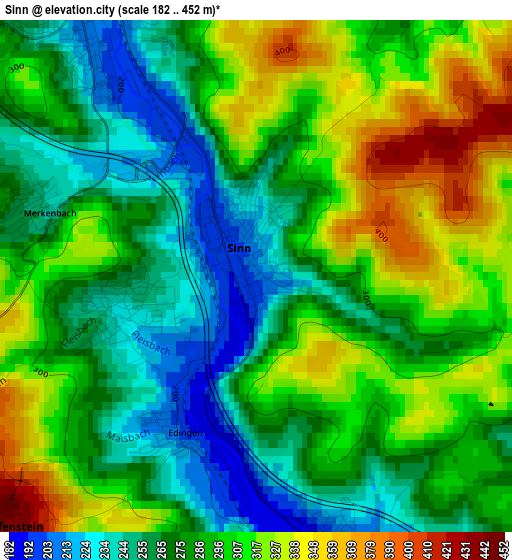 Sinn elevation map