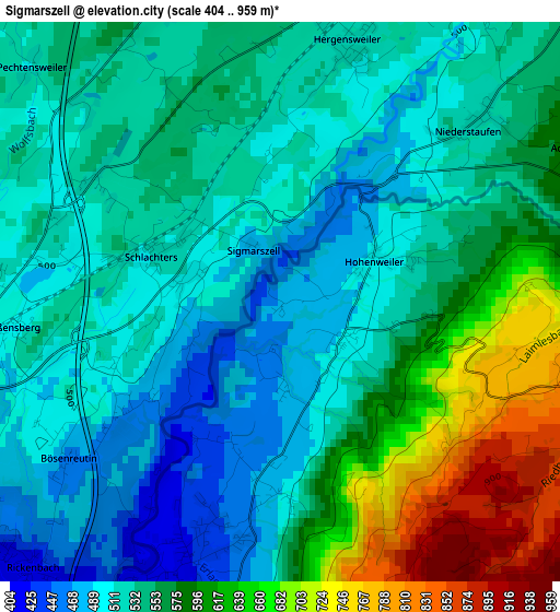Sigmarszell elevation map