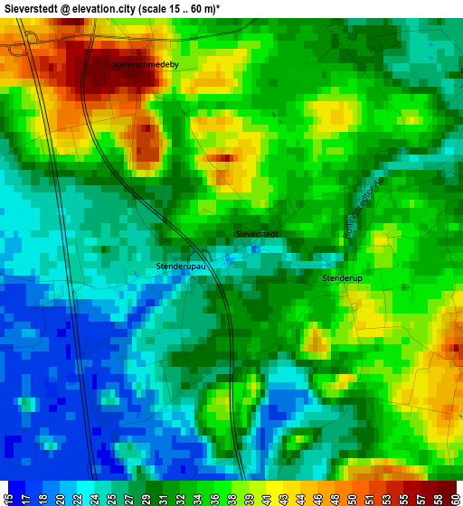 Sieverstedt elevation map